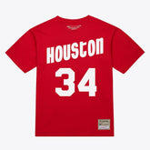 Hakeem Olajuwon Houston Rockets Unisex Hardwood Classics Name & Number T-Shirt Red
