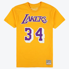 Shaquille O'Neal Los Angeles Lakers Unisex Hardwood Classics Name & Number T-Shirt Gold