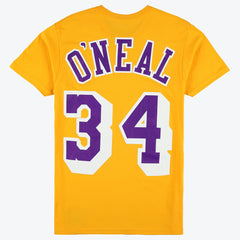 Shaquille O'Neal Los Angeles Lakers Unisex Hardwood Classics Name & Number T-Shirt Gold