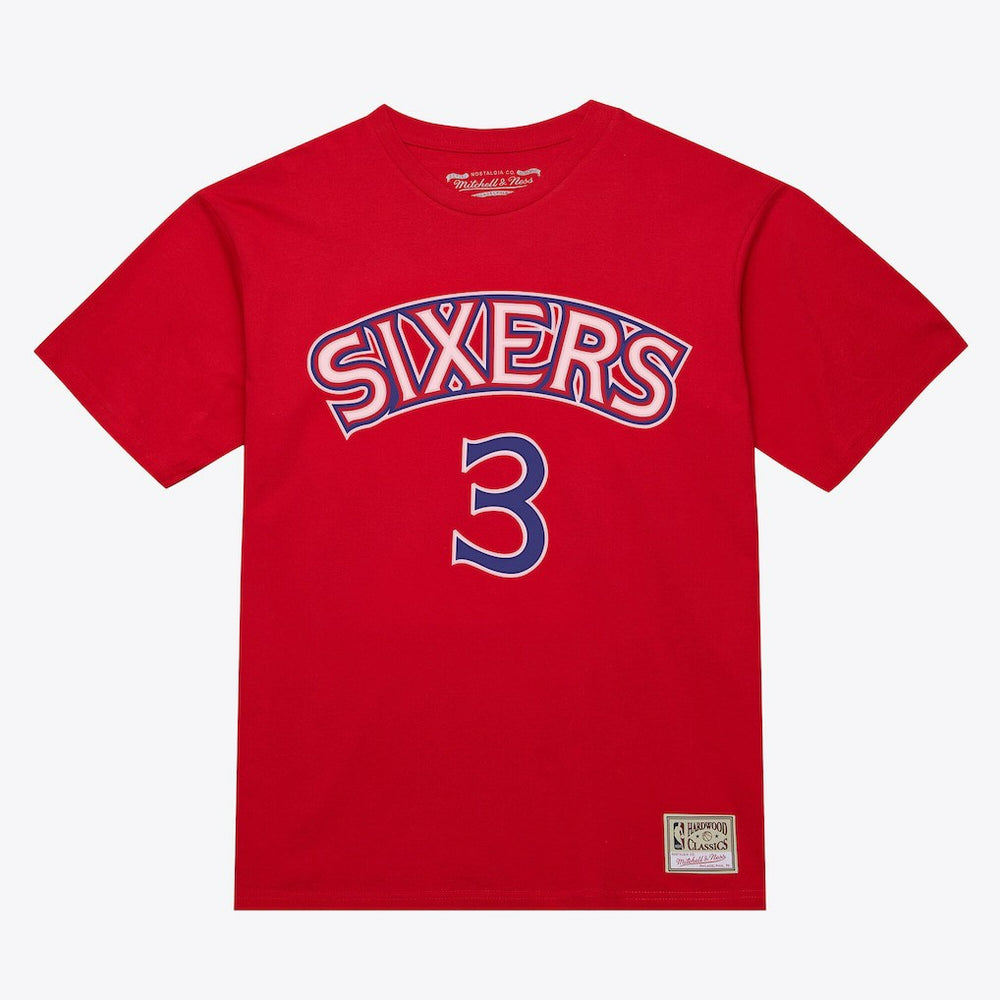 Allen Iverson Philadelphia 76ers Unisex Hardwood Classics Name & Number T-Shirt Red