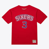 Allen Iverson Philadelphia 76ers Unisex Hardwood Classics Name & Number T-Shirt Red