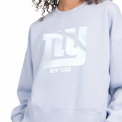 New York Giants Starter Women's Travel Pastels Boxy Fleece Sweatshirt Light Blue