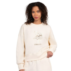 Minnesota Vikings Starter Women's Travel Pastels Boxy Fleece Sweatshirt Cream