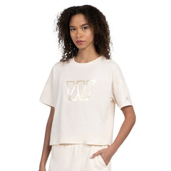 Washington Commanders Starter Women's Pastel Travel Boxy Cropped T-Shirt Cream
