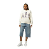 New York Mets Mitchell & Ness Women's Premium Oversized Crewneck Sweatshirt - Cream Sweatshirts