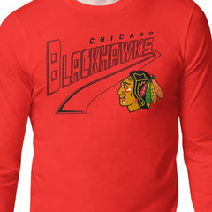 NHL Chicago Blackhawks Starter Modern Tailsweep Long Sleeve T-Shirt - Red