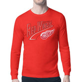 NHL Detroit Red Wings Starter Modern Tailsweep Long Sleeve T-Shirt - Red