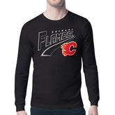 NHL Calgary Flames Starter Modern Tailsweep Long Sleeve T-Shirt - Black