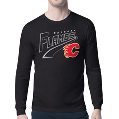 NHL Calgary Flames Starter Modern Tailsweep Long Sleeve T-Shirt - Black