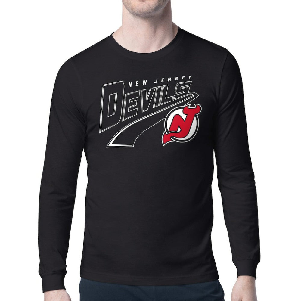 NHL New Jersey Devils Starter Modern Tailsweep Long Sleeve T-Shirt - Black