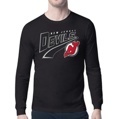 NHL New Jersey Devils Starter Modern Tailsweep Long Sleeve T-Shirt - Black
