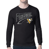 NHL Pittsburgh Penguins Starter Modern Tailsweep Long Sleeve T-Shirt - Black