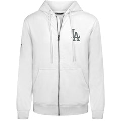 Los Angeles Dodgers Levelwear Podium Chenille Logo Full-Zip Hoodie - White Hoodies
