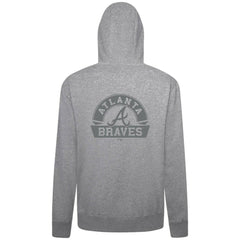 Atlanta Braves Levelwear Podium Chenille Logo Full-Zip Hoodie - Heather Gray Hoodies