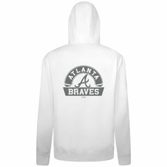 Atlanta Braves Levelwear Podium Chenille Logo Full-Zip Hoodie - White Hoodies