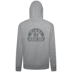 Miami Marlins Levelwear Podium Chenille Logo Full-Zip Hoodie - Heather Gray Hoodies