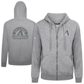 Arizona Diamondbacks Levelwear Podium Chenille Logo Full-Zip Hoodie - Heather Gray Hoodies