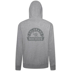 Colorado Rockies Levelwear Podium Chenille Logo Full-Zip Hoodie - Heather Gray Hoodies