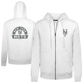 New York Mets Levelwear Podium Banner Arch Full-Zip Hoodie - White Hoodies