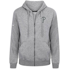Philadelphia Phillies Levelwear Podium Banner Arch Full-Zip Hoodie - Heather Gray Hoodies