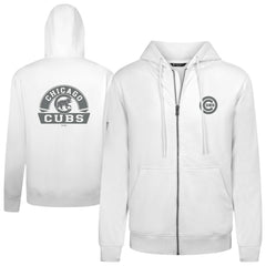 Chicago Cubs Levelwear Podium Banner Arch Full-Zip Hoodie - White Hoodies