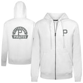 Pittsburgh Pirates Levelwear Podium Banner Arch Full-Zip Hoodie - White Hoodies