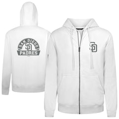 San Diego Padres Levelwear Podium Banner Arch Full-Zip Hoodie - White Hoodies