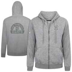San Francisco Giants Levelwear Podium Banner Arch Full-Zip Hoodie - Heather Gray Hoodies