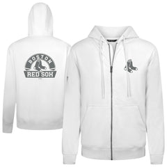 Boston Red Sox Levelwear Podium Banner Arch Full-Zip Hoodie - White Hoodies