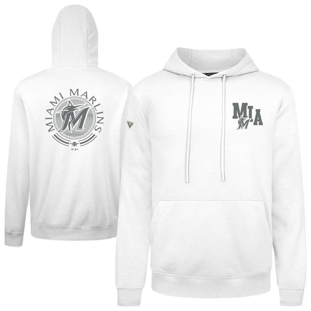 Miami Marlins Levelwear Podium Grain Hoodie - White Hoodies