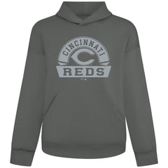 Cincinnati Reds Levelwear Luxe Signature Banner Arch Tri-Blend Hoodie - Gray Hoodies