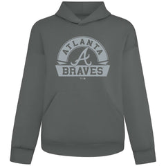 Atlanta Braves Levelwear Luxe Signature Banner Arch Tri-Blend Hoodie - Gray Hoodies