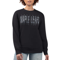 NHL Toronto Maple Leafs G-III 4Her by Carl Banks Women's Metallic Drop Printed Fleece Sweatshirt - Black