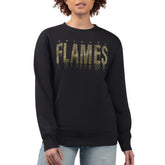 NHL Calgary Flames G-III 4Her by Carl Banks Women's Metallic Drop Printed Fleece Sweatshirt - Black