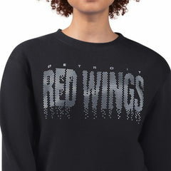 NHL Detroit Red Wings G-III 4Her by Carl Banks Women's Metallic Drop Printed Fleece Sweatshirt - Black