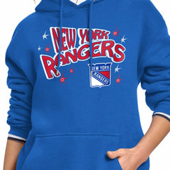 NHL New York Rangers Starter Women's Fireworks Fleece Hoodie - Blue