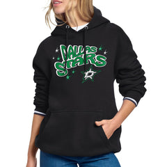 NHL Dallas Stars Starter Women's Fireworks Fleece Hoodie - Black