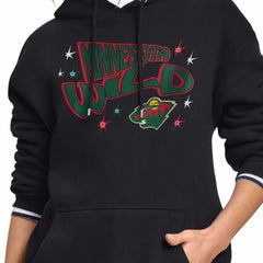 NHL Minnesota Wild Starter Women's Fireworks Fleece Hoodie - Black