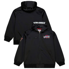 Cleveland Cavaliers Hardwood Classics Nights Walk the Tunnel Satin Bomber Full-Snap Hooded Jacket Black