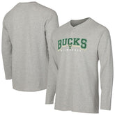 Milwaukee Bucks Concepts Sport Hawthorn Thermal Knit Long Sleeve Henley T-Shirt Gray