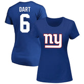 Jaxson Dart New York Giants Women's Plus Size Name & Number Scoop Neck T-Shirt Royal