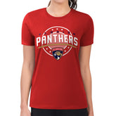 NHL Florida Panthers G-III 4Her by Carl Banks Women's Super-Slim Lightweight Pinstripe Circle Graphic T-Shirt - Red