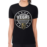 NHL Vegas Golden Knights G-III 4Her by Carl Banks Women's Super-Slim Lightweight Pinstripe Circle Graphic T-Shirt - Black