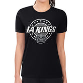 NHL Los Angeles Kings G-III 4Her by Carl Banks Women's Super-Slim Lightweight Pinstripe Circle Graphic T-Shirt - Black