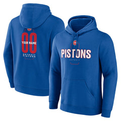 Detroit Pistons Center Court Name & Number Custom Hoodie Blue