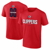 LA Clippers Center Court Name & Number Custom T-Shirt Red