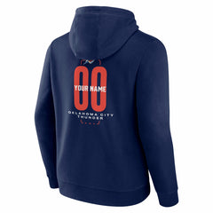 Oklahoma City Thunder Center Court Name & Number Custom Hoodie Navy