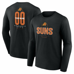 Phoenix Suns Center Court Name & Number Custom Long Sleeve T-Shirt Black