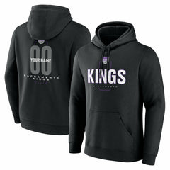 Sacramento Kings Center Court Name & Number Custom Hoodie Black