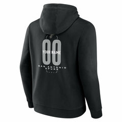 San Antonio Spurs Center Court Name & Number Custom Hoodie Black